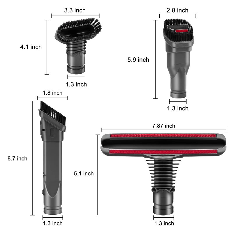 Coodss Replacement Attachments Tools Kit for Dyson V6 DC24 DC33 DC35 DC39 DC44 DC58 DC59 DC62 DC74, Dyson Cordless Vacuum Accessories (4 Pcs Set Brush Kit) - Image 2